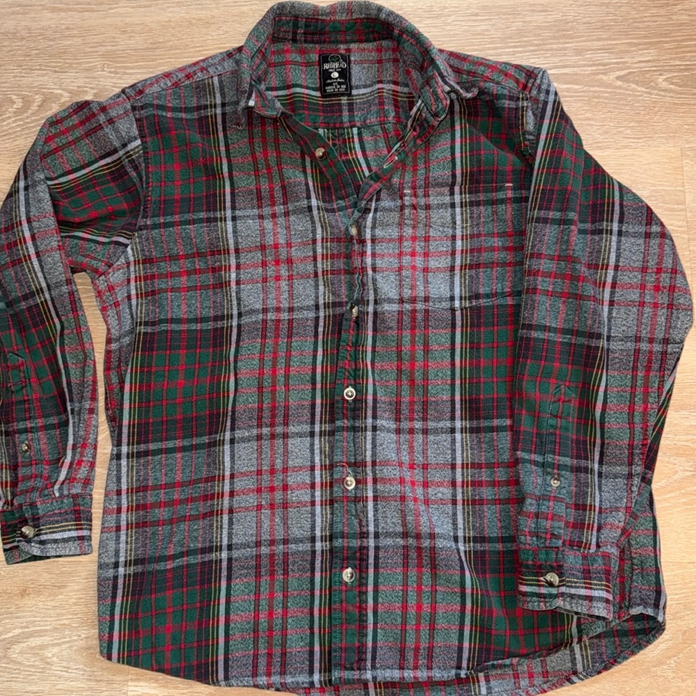 RedHead Ultimate Flannel Plaid Button Down Shirt Men's Large 100% cotton